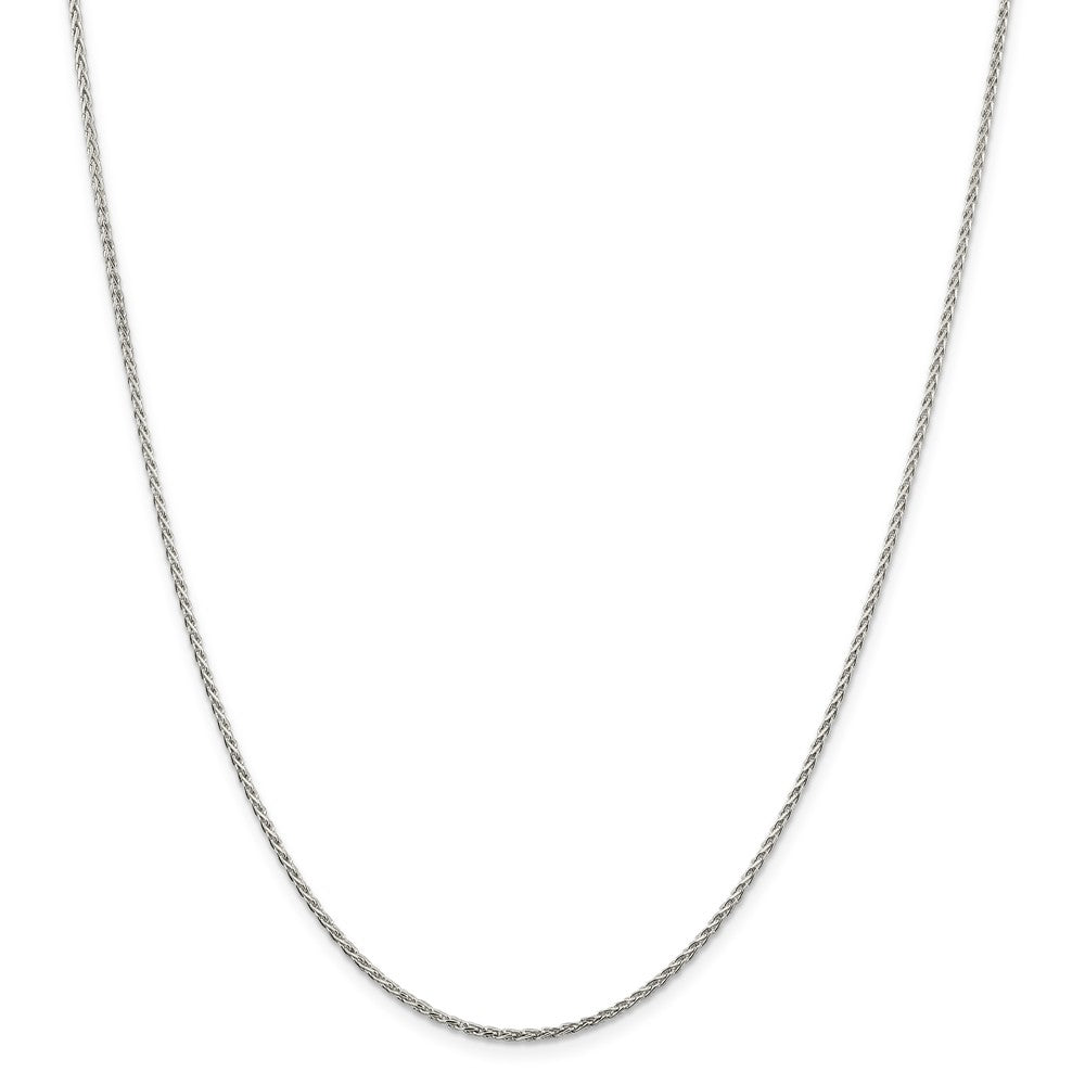 Sterling Silver 925 Polished Diamond-Cut Spiga Necklace 18-inch Elegant Design