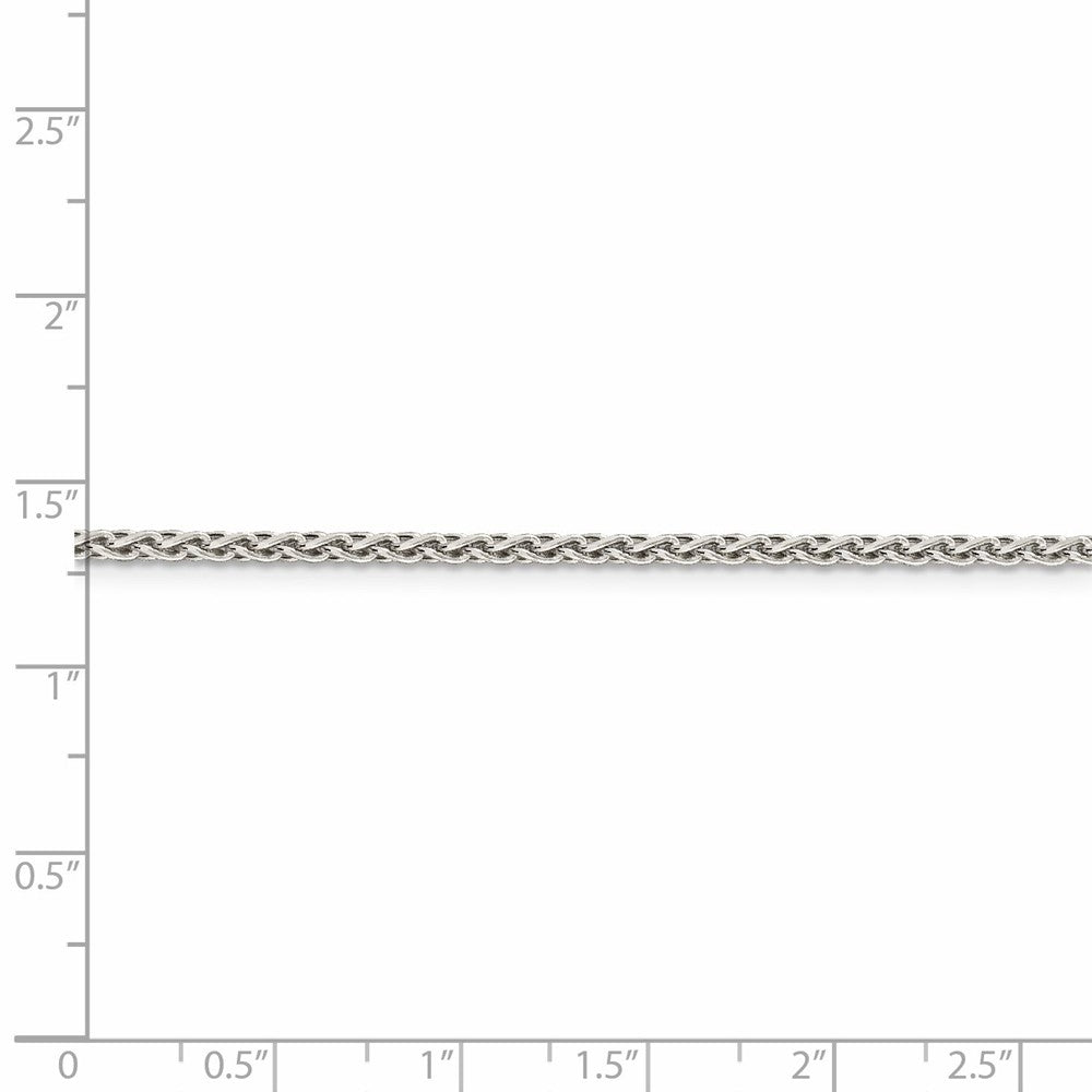Sophia Jewelers 925 Sterling Silver Diamond-Cut Spiga Chain Necklace 18