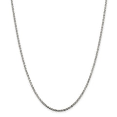 Sophia Jewelers 925 Sterling Silver Diamond-Cut Spiga Chain Necklace 18