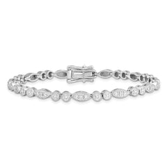 Sterling Silver Rhodium-plated Diam. Bracelet