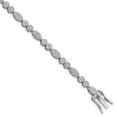 Sterling Silver Rhodium-plated Diam. Bracelet