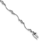 Sterling Silver Rhodium-plated Diam. Bracelet