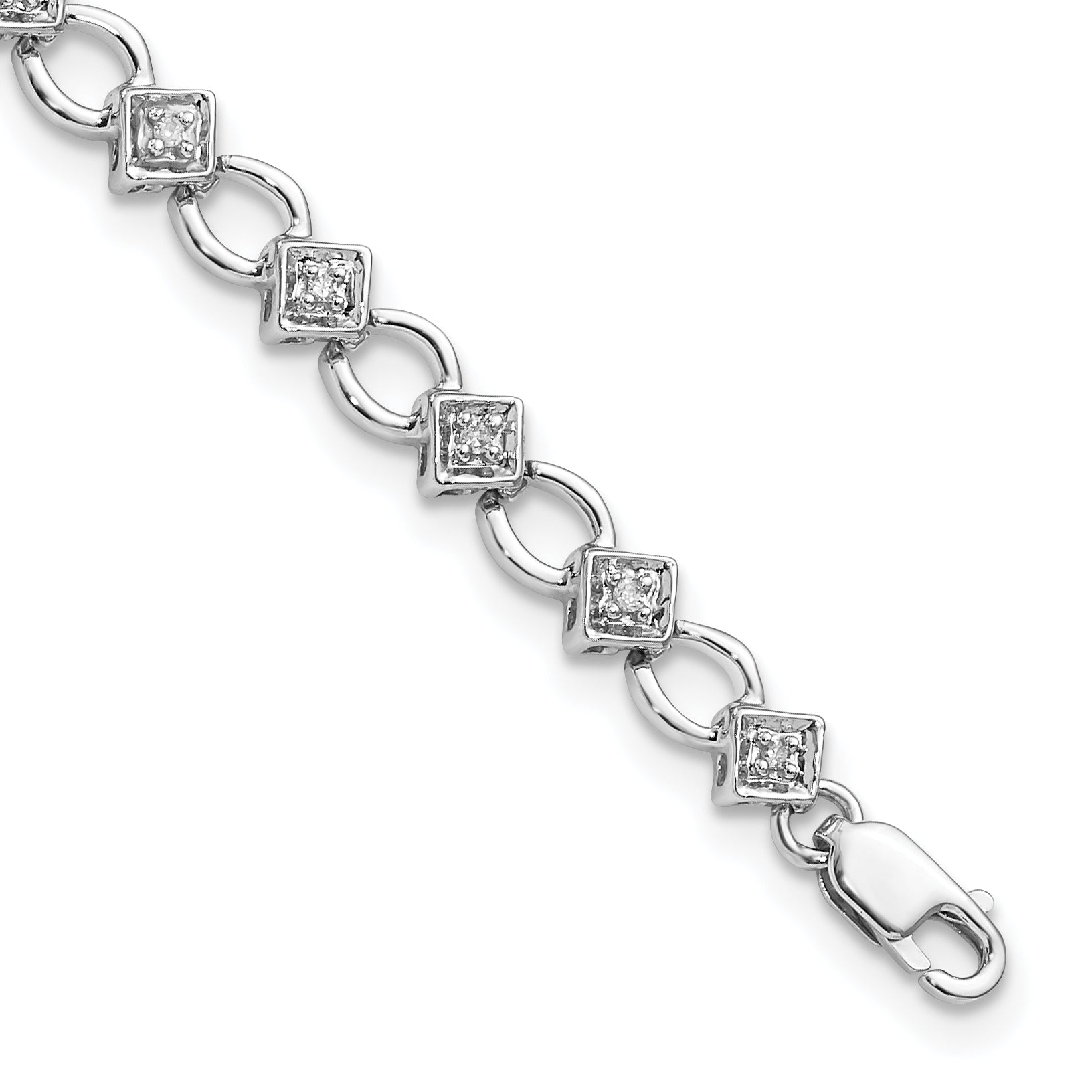 Sterling Silver Rhodium-plated Diam. Bracelet Main image