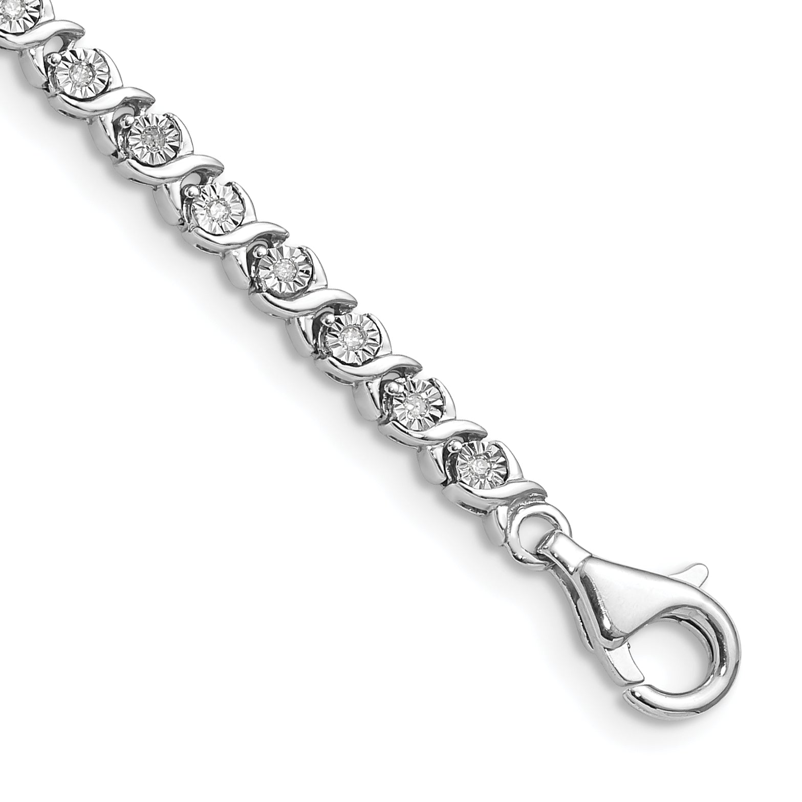 Sterling Silver Rhodium-plated Diam. Tennis Bracelet Main image