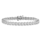 Sterling Silver Rhodium-plated Diam. Bracelet