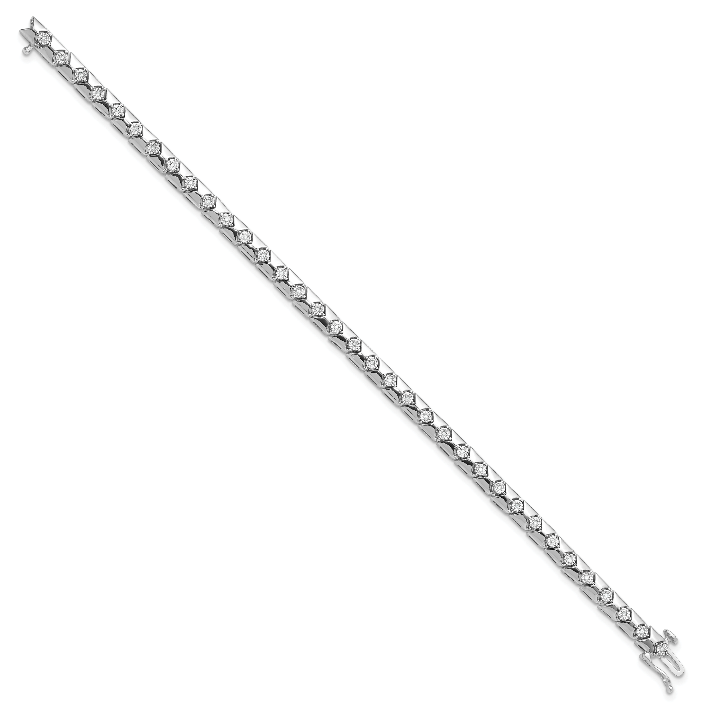Sterling Silver Rhodium Plated Diamond Bracelet Secondary image