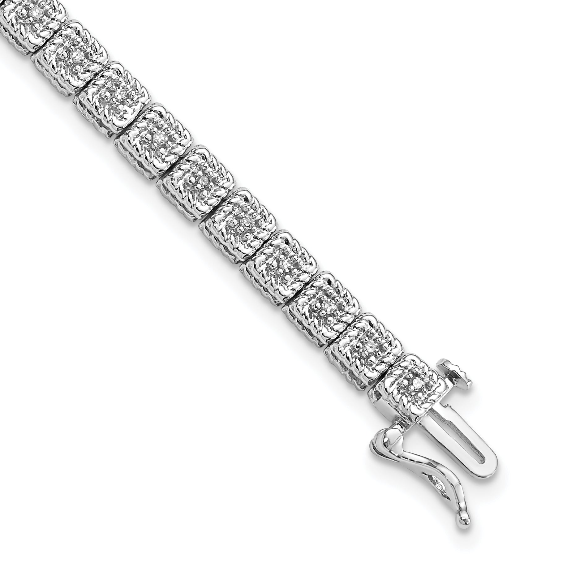 Sterling Silver Rhodium Plated Diamond Bracelet Main image