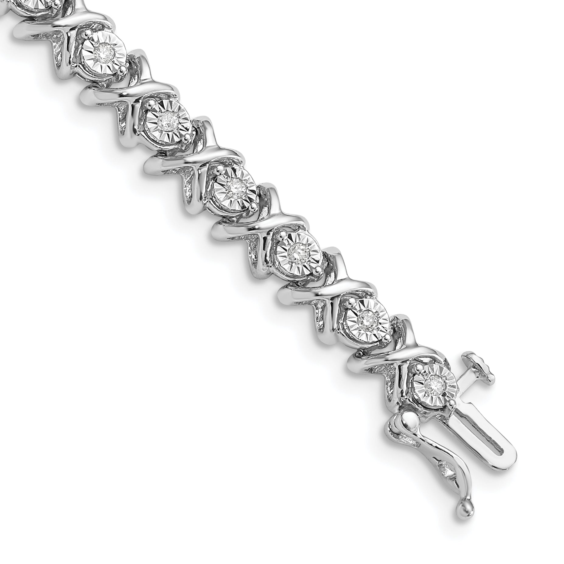 Sterling Silver Rhodium Plated Diamond Bracelet Main image