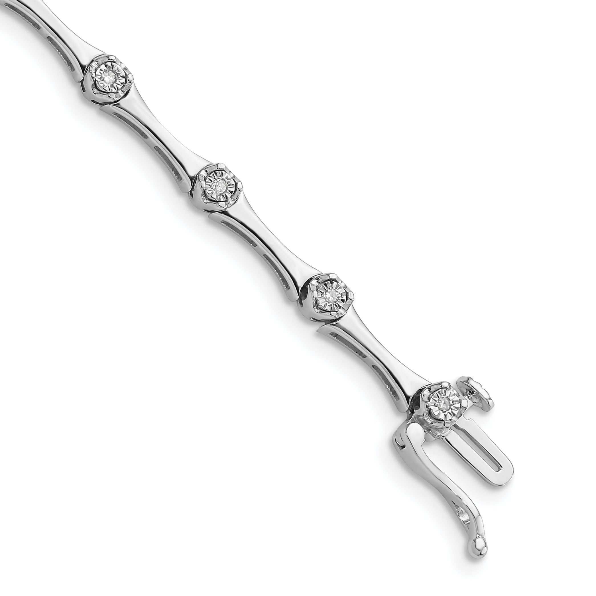 Sterling Silver Rhodium Plated Diamond Bracelet Main image
