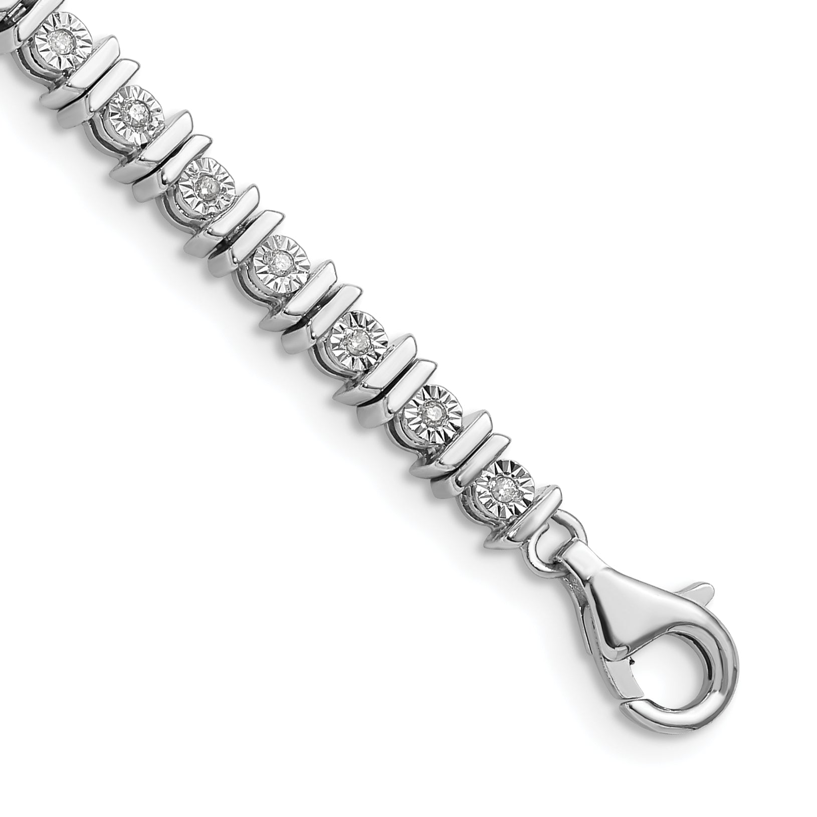 Sterling Silver Rhodium-plated Diam. Tennis Bracelet Main image