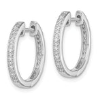 Sophia Jewelers Sterling Silver Diamond Huggie Hoop Earrings with Rhodium Finish