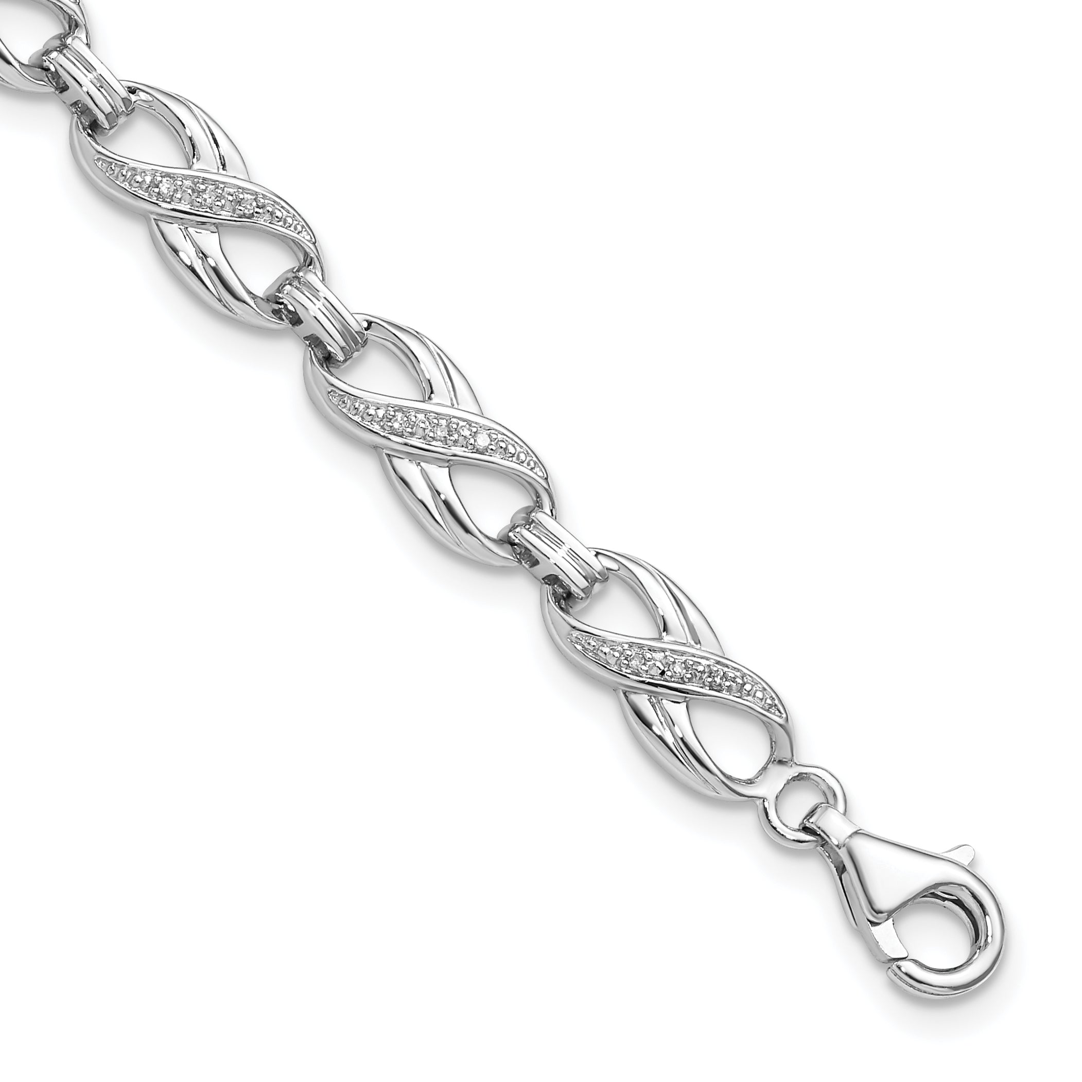 Sterling Silver Rhodium-plated Diam. Bracelet Main image