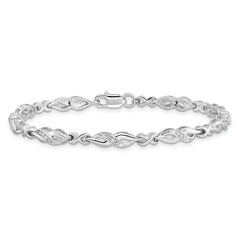 Sterling Silver Rhodium-plated Diam. Bracelet