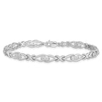 Sterling Silver Rhodium-plated Diam. Bracelet