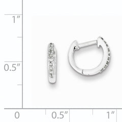 Sophia Jewelers 925 Sterling Silver Diamond Huggie Earrings with Rhodium Polished Finish