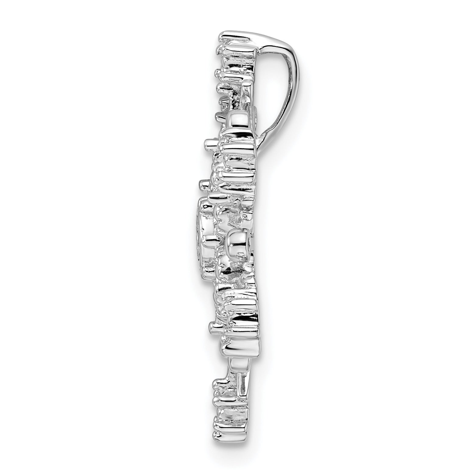 Sterling Silver Rhodium Diam. Snowflake Chain Slide Secondary image