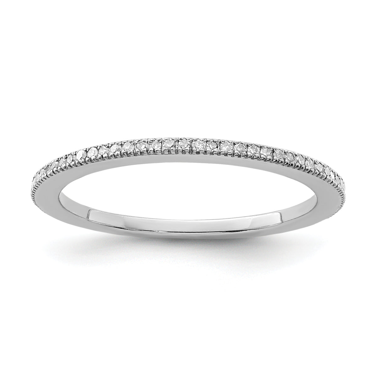 Sterling Silver Rhodium Plated Diamond Band