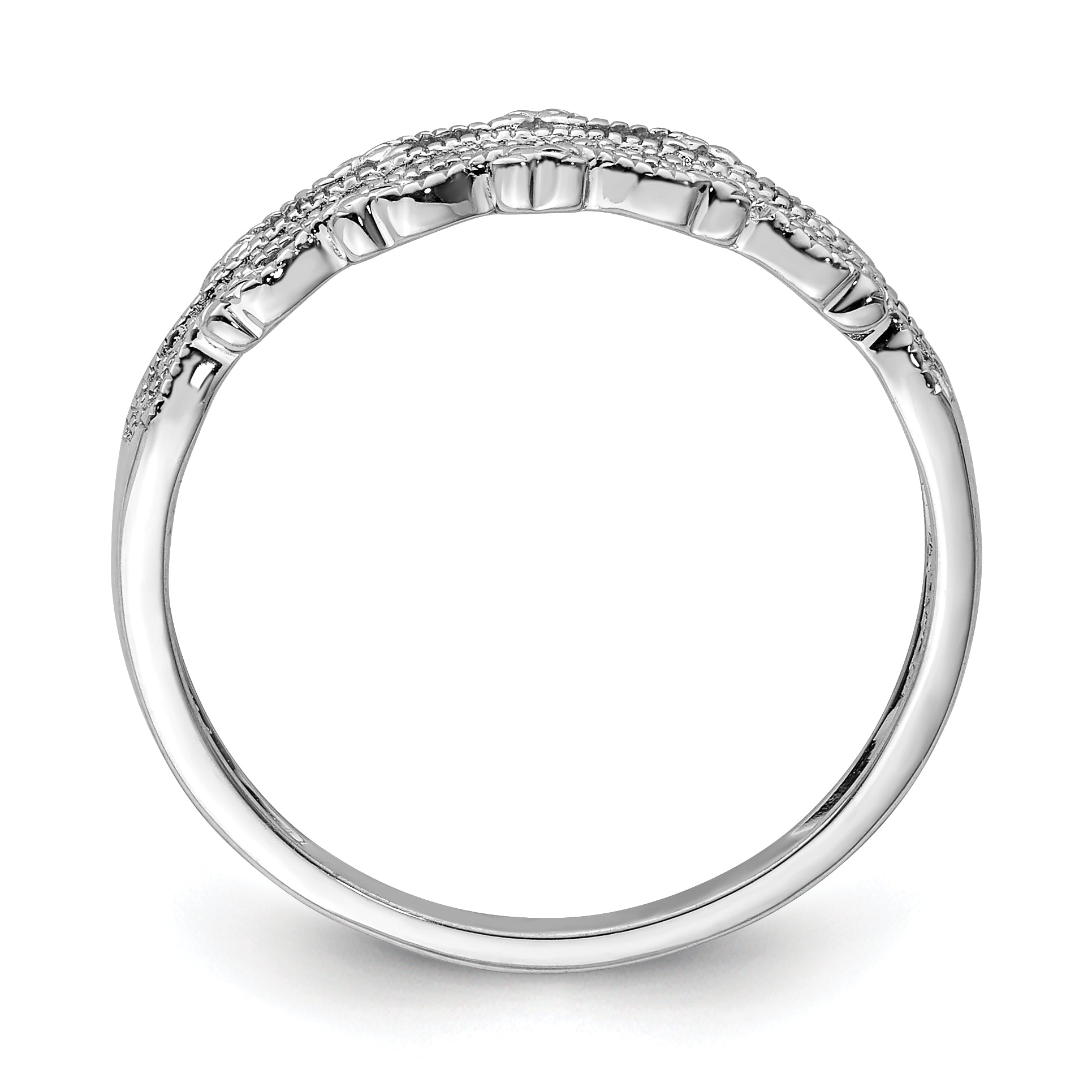 Sterling Silver Rhodium Plated Diamond Band