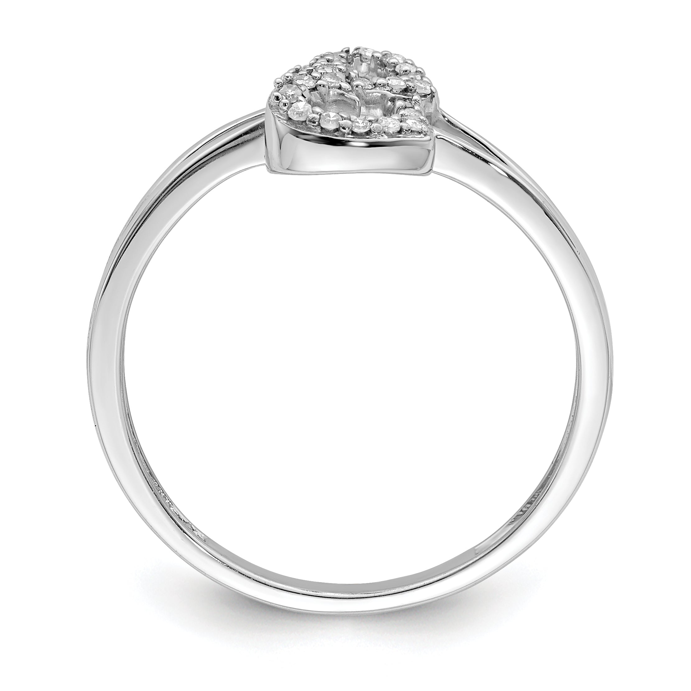 Sterling Silver Rhodium PlatedDiamond Heart Ring Secondary image