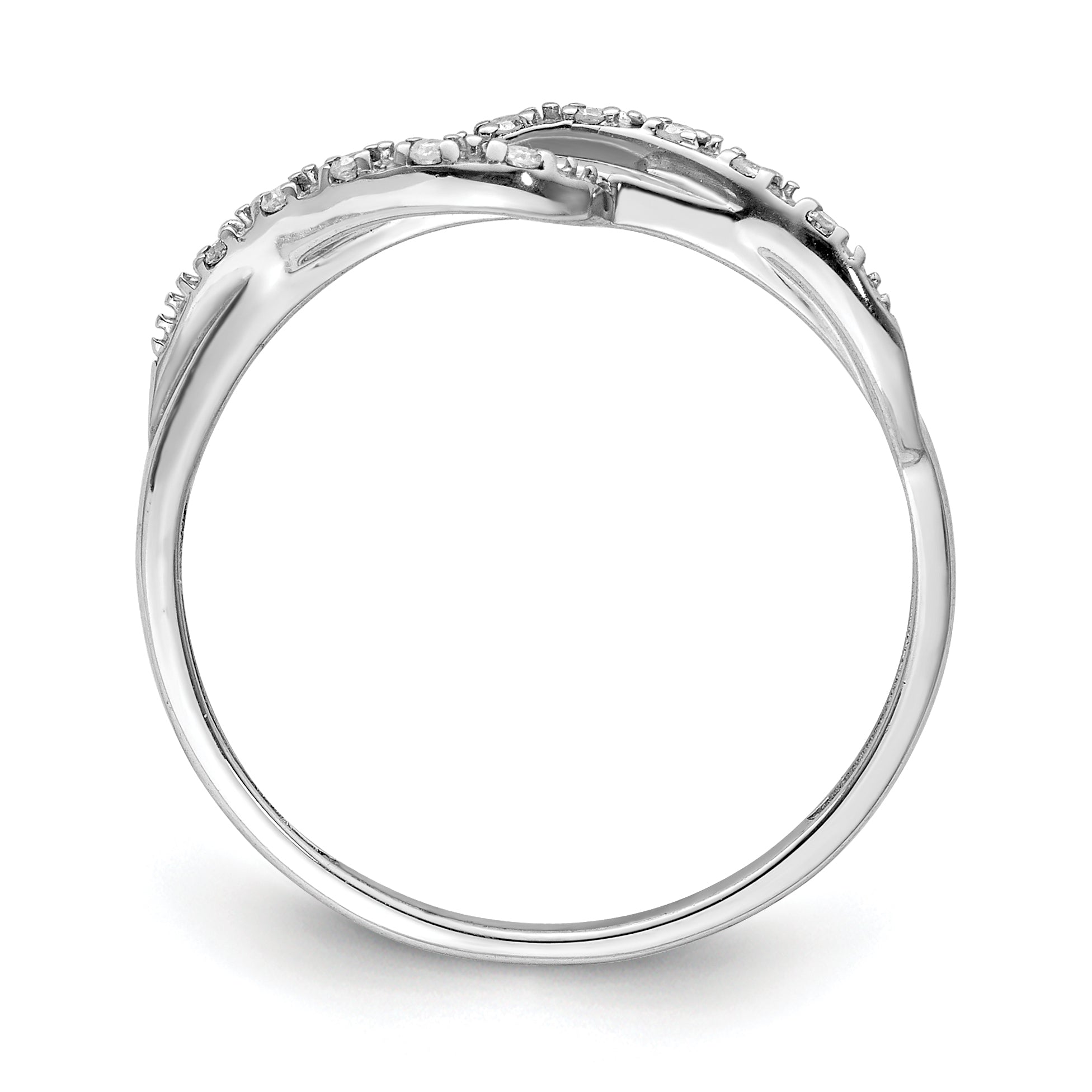 Sterling Silver Rhodium Plated Diamond Ring Secondary image