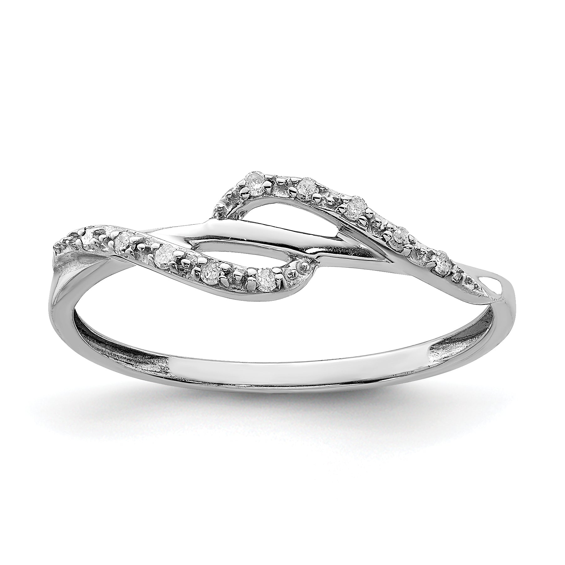 Sterling Silver Rhodium Plated Diamond Ring Main image