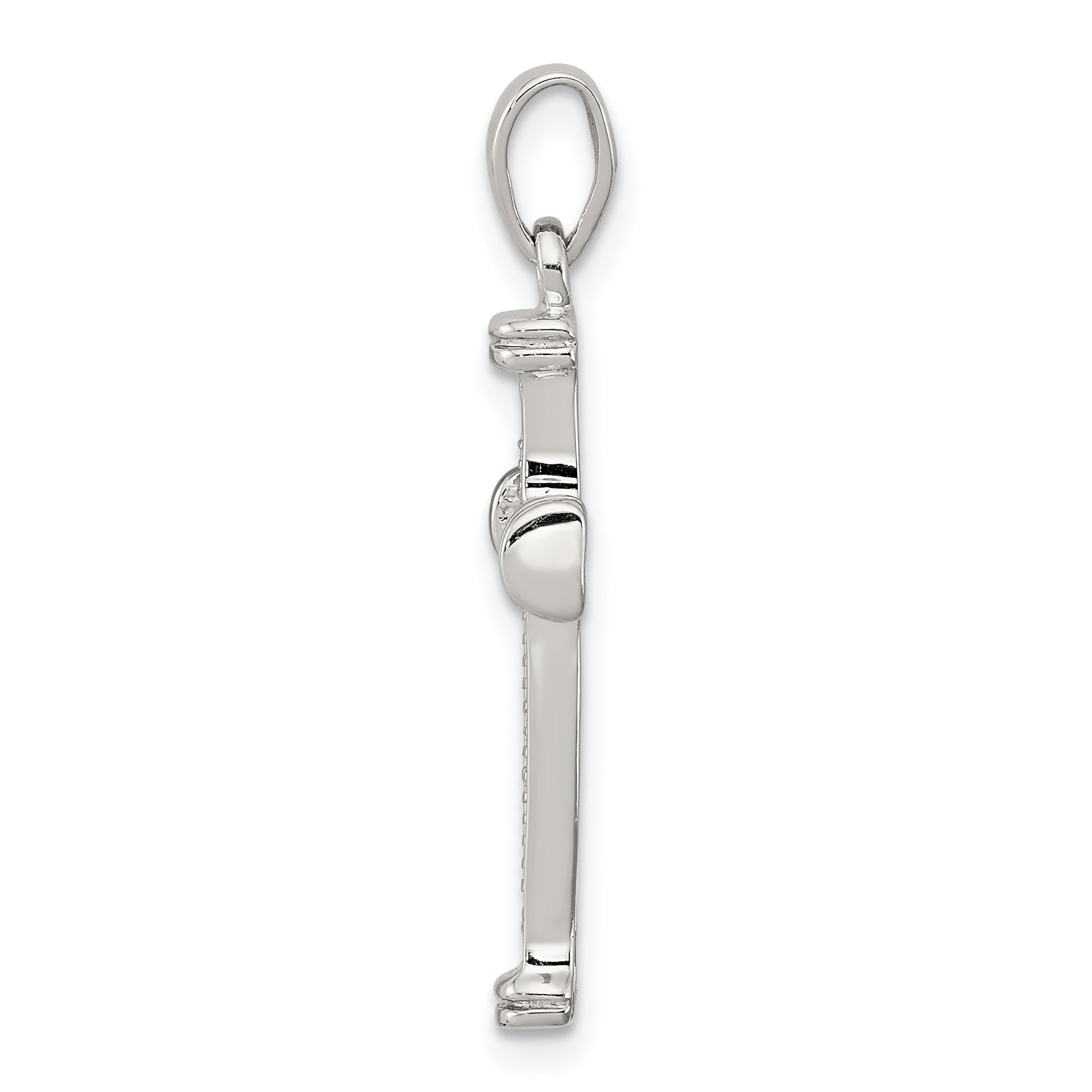 Sterling Silver Rhodium Diamond Cross Pendant Secondary image