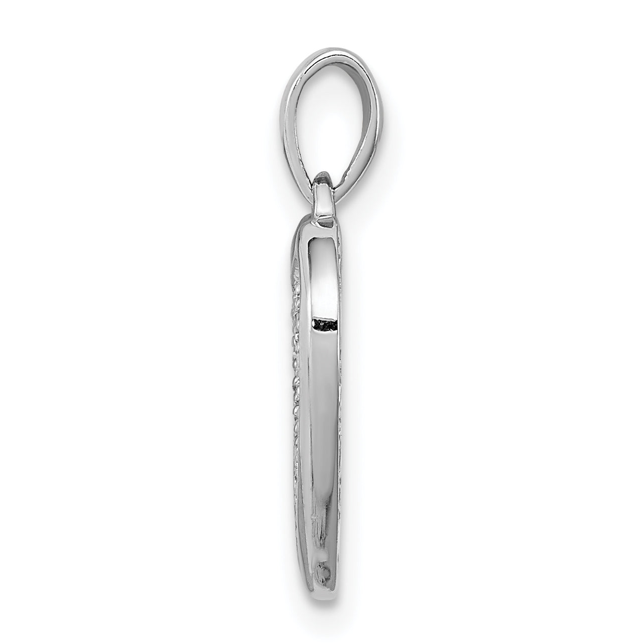 Sterling Silver Rhodium-Plated Diamond Heart Pendant Secondary image