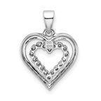 Sterling Silver Rhodium-Plated Diamond Heart Pendant
