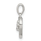 Sterling Silver Diamond Rhodium Heart Pendant