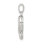 Sterling Silver Rhodium Diamond Heart Pendant