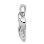Sterling Silver Rhodium Diam. Heart Pendant