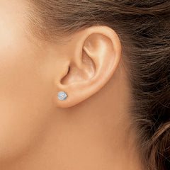 Sterling Silver Diamond Circle Earrings with Rhodium Finish, Gift-Ready