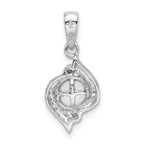 Sterling Silver Rhodium 6mm FW Cultured Pearl & Diamond Pendant