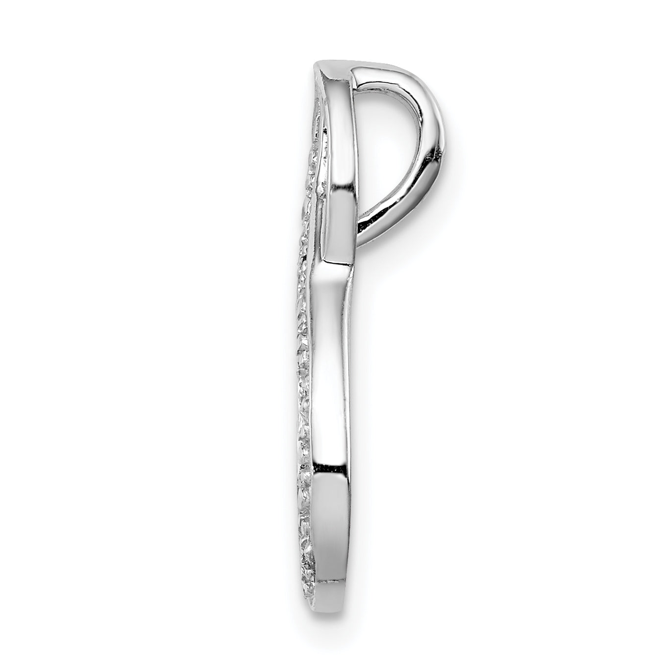 Sterling Silver Rhodium Diamond Figure-8 Chain Slide Secondary image