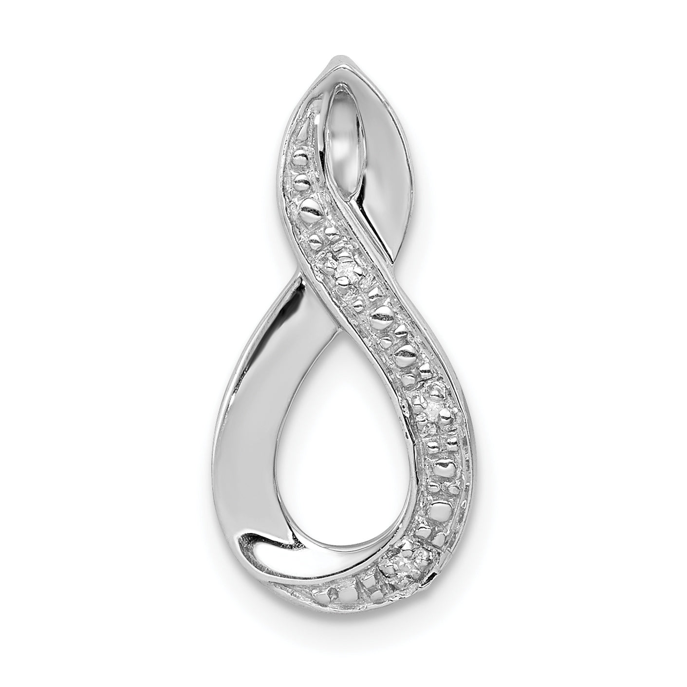 Sterling Silver Rhodium Diamond Figure-8 Chain Slide Main image