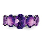 Sterling Silver Rhodium Amethyst Ring