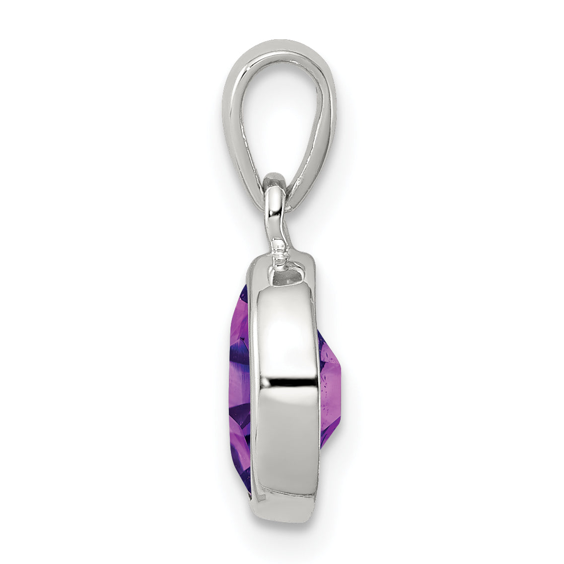 Sterling Silver Rhodium Planted Amethyst Pendant Secondary image