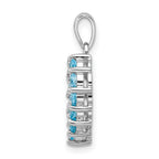 Sterling Silver Rhodium Light Swiss Blue Topaz Heart Pendant