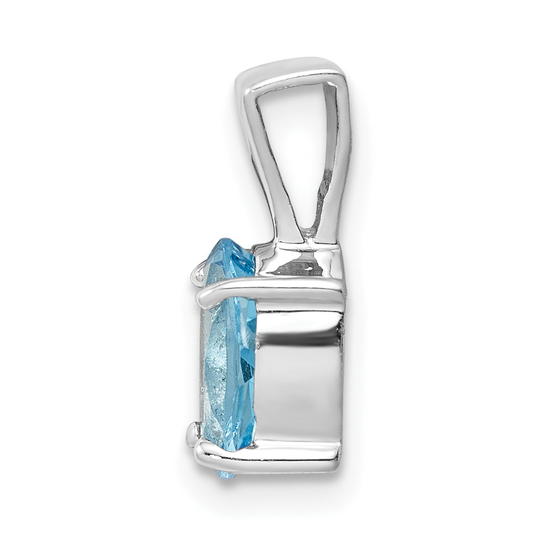 Sterling Silver Rhodium Light Swiss Blue Topaz Pendant Secondary image