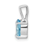 Sterling Silver Rhodium Light Swiss Blue Topaz Pendant