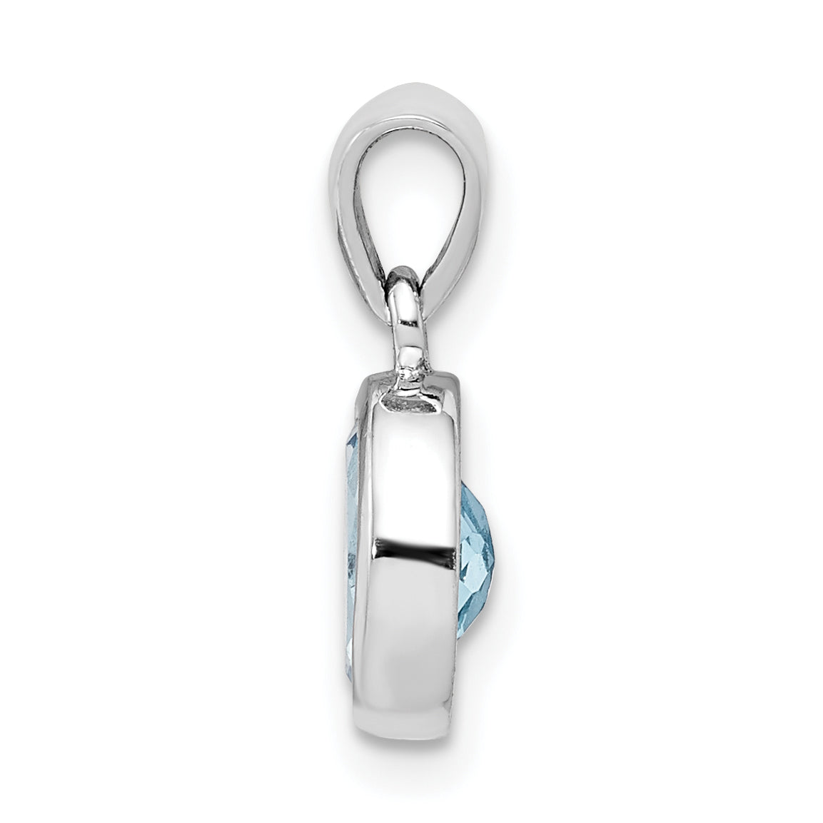 Sterling Silver Rhodium Light Swiss Blue Topaz Pendant Secondary image