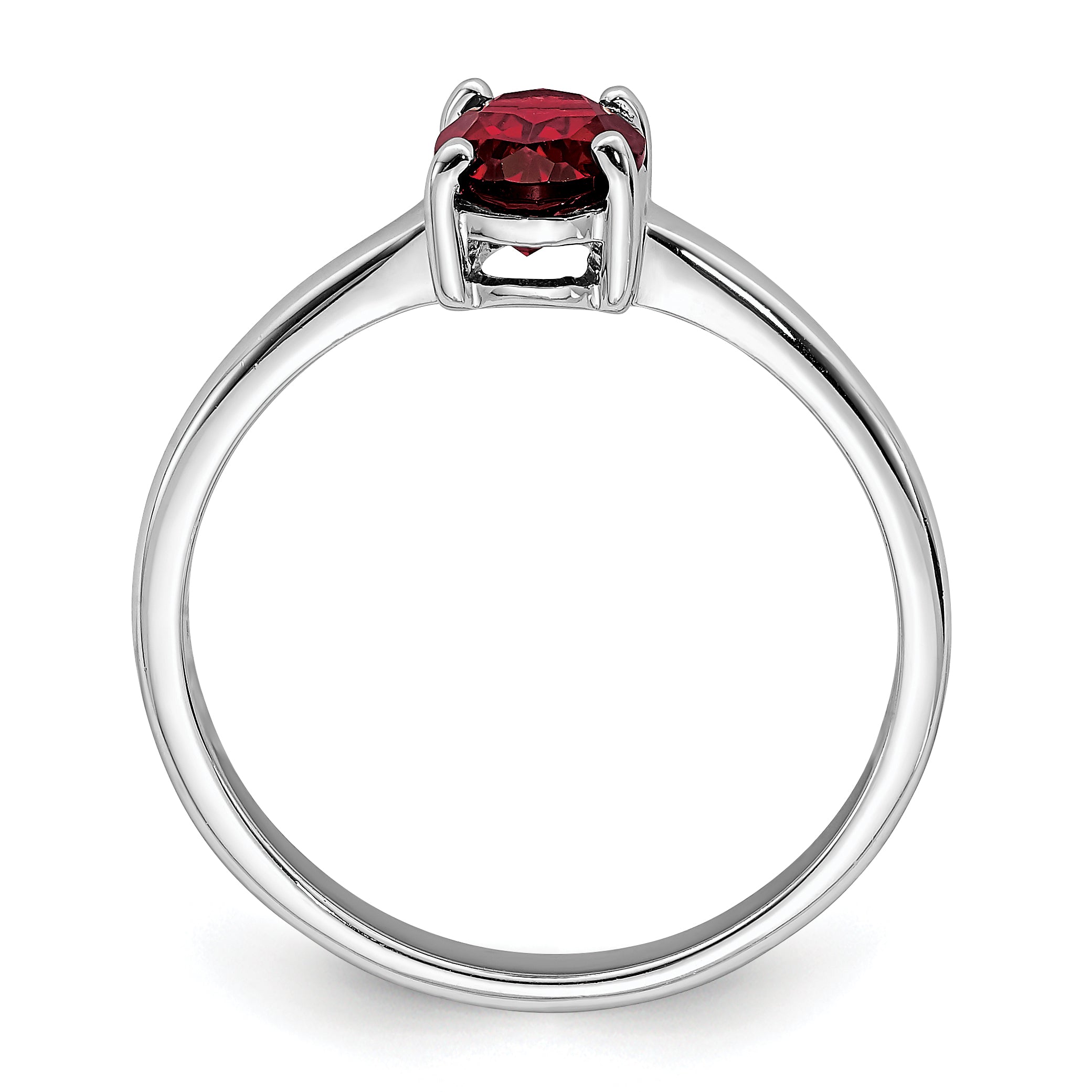 Sterling Silver Rhodium Garnet Ring Secondary image
