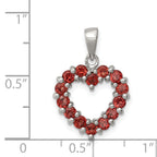 Sterling Silver Rhodium Garnet Pendant
