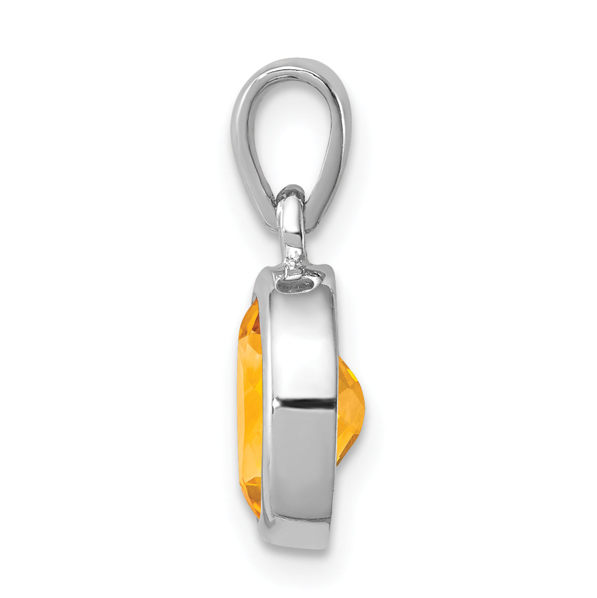 Sterling Silver Rhodium Citrine Pendant Secondary image