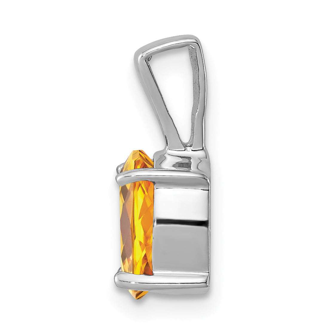 Sterling Silver Rhodium Citrine Pendant Secondary image