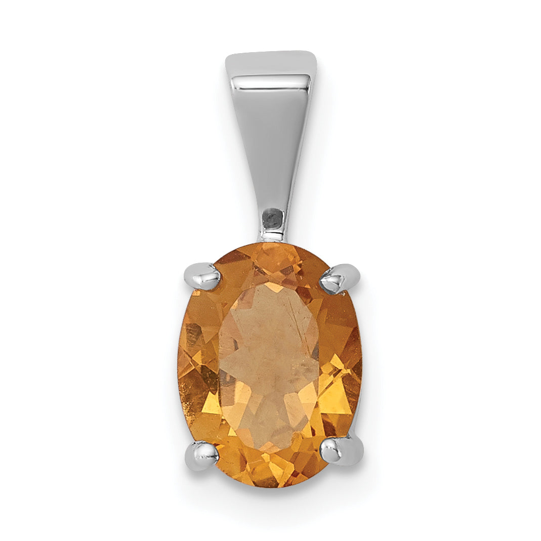 Sterling Silver Rhodium Citrine Pendant Main image