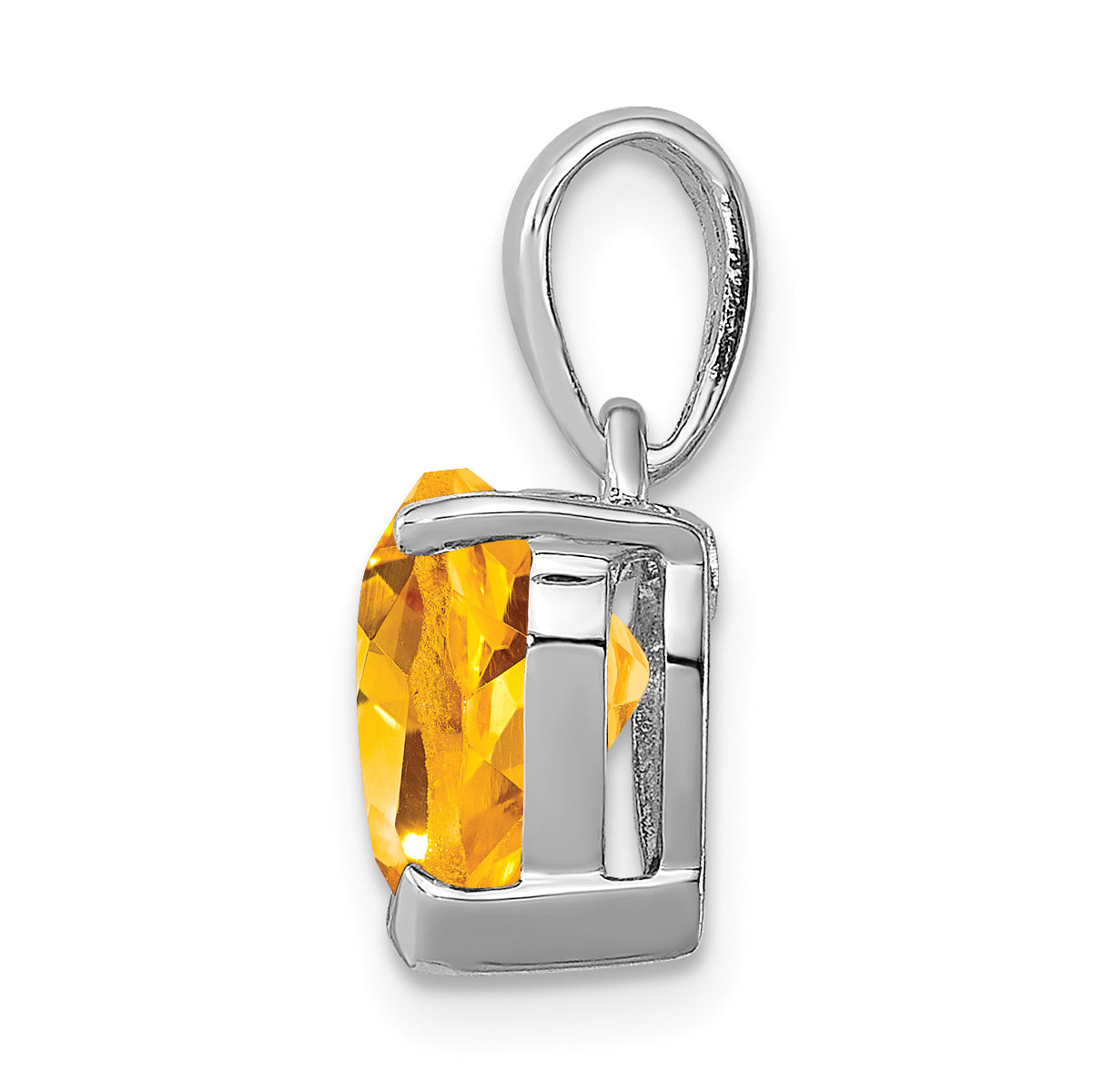 Sterling Silver Rhodium Citrine Pendant Secondary image