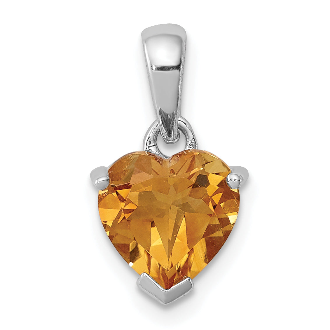 Sterling Silver Rhodium Citrine Pendant Main image