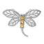 Sterling Silver Rhodium Citrine Dragonfly Chain Slide