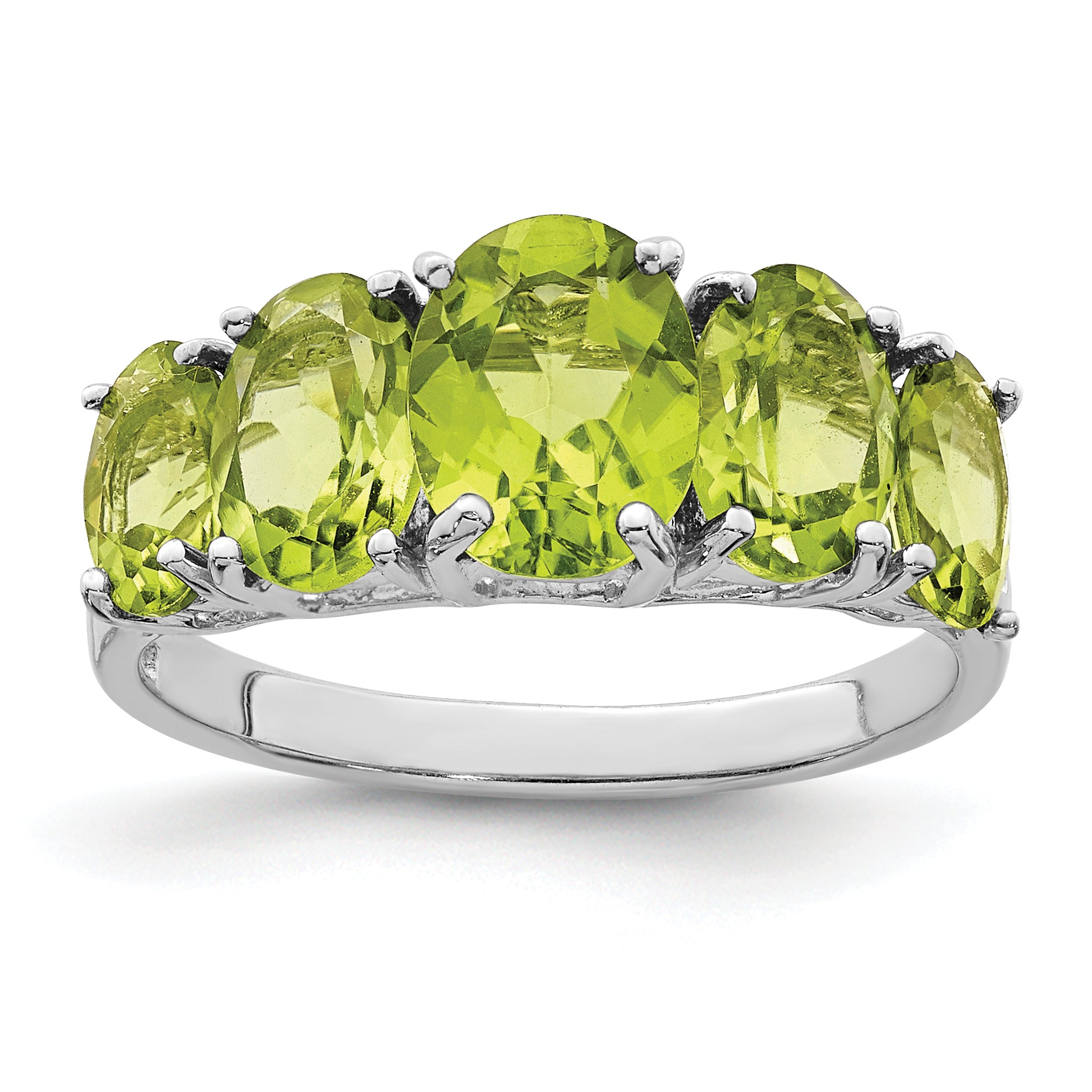 Sterling Silver Rhodium Peridot Ring Main image
